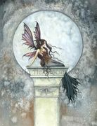 Autumn Moon by Molly Harrison  8"x10" Ceramic Art Tile with recessed hangers for tabletop or wall hanging purposes