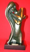 Awake Modern Contemporary Designed Bronze Finish Figurine by U Hoyat