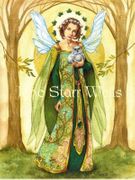 Baby Owl by Jane Starr Weils   8"x10" Ceramic Art Tile with recessed hangers for tabletop or wall hanging purposes