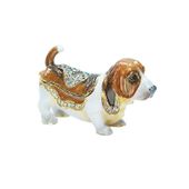 Bassett Hound Jeweled Box Enameled pewter bejeweled w/ Austrian crystals