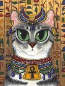 Bast Goddess by Carrie Hawks 8"x10" Ceramic Art Tile with recessed hangers for tabletop or wall hanging purposes Bast Goddess by Carrie Hawks 8"x10" Ceramic Art Tile with recessed hangers for tabletop or wall hanging purposes