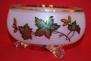 Beautiful 24k Gold Plated Hand Painted Bohemia Czech Republic Fruit Bowl