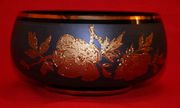 Beautiful 24k Gold Plated Hand Painted Bohemia Czech Republic Fruit Bowl