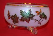 Beautiful 24k Gold Plated Hand Painted Bohemia Czech Republic Fruit Bowl Beautiful 24k Gold Plated Hand Painted Bohemia Czech Republic Fruit Bowl