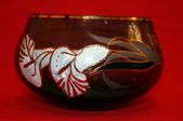 Beautiful 24k Gold Plated Hand Painted Bohemia Czech Republic Fruit Bowl Beautiful 24k Gold Plated Hand Painted Bohemia Czech Republic Fruit Bowl