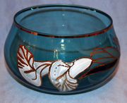 Beautiful 24k Gold Plated Hand Painted Bohemia Czech Republic Fruit Bowl