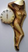 Beautiful Artwork Working Wall Naked Woman Leather Clock