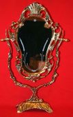 Beautiful Hand Made Bronze Portugal Old Fashion Mirror with Stand