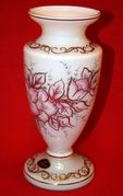 Beautiful Hand Made Hand Painted Mouth Blown Bohemian Czech Republic Flower Vase