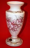 Beautiful Hand Made Hand Painted Mouth Blown Bohemian Czech Republic Flower Vase