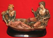 Beautiful Hand Made Hand Painted Portugal Man and Woman in Boat Figurine