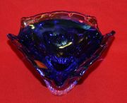 Beautiful Mouth Blown Bohemia Czech Republic Glass Ashtray