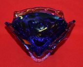 Beautiful Mouth Blown Bohemia Czech Republic Glass Ashtray