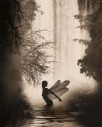 Believe by Julie Fain   8"x10" Ceramic Art Tile with recessed hangers for tabletop or wall hanging purposes