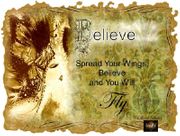 Believe by Sherri Baldy   8"x10" Ceramic Art Tile with recessed hangers for tabletop or wall hanging purposes