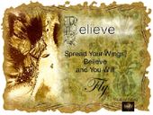 Believe by Sherri Baldy 8"x10" Ceramic Art Tile with recessed hangers for tabletop or wall hanging purposes Believe by Sherri Baldy 8"x10" Ceramic Art Tile with recessed hangers for tabletop or wall hanging purposes