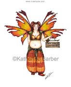 Bell E Faerie by Katherine Barber   8"x10" Ceramic Art Tile with recessed hangers for tabletop or wall hanging purposes