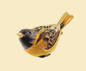 Bird Jeweled Box Enameled pewter box bejeweled with Austrian crystals