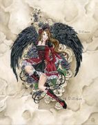 Black Rose by Meredith Dillman   8"x10" Ceramic Art Tile with recessed hangers for tabletop or wall hanging purposes