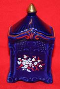 Blue Porcelain Spicy Poland Hand Made Hand Painted Cobalt Can