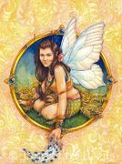 Blue Saphires by Jane Starr Weils   8"x10" Ceramic Art Tile with recessed hangers for tabletop or wall hanging purposes