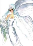 Bride Fairy by Sherri Baldy   8"x10" Ceramic Art Tile with recessed hangers for tabletop or wall hanging purposes