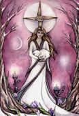 Bride of Imbolc by Jennifer Galasso 8"x10" Ceramic Art Tile with recessed hangers for tabletop or wall hanging purposes Bride of Imbolc by Jennifer Galasso 8"x10" Ceramic Art Tile with recessed hangers for tabletop or wall hanging purposes