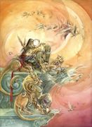 Bridge of Wings by Stephanie Law   8"x10" Ceramic Art Tile with recessed hangers for tabletop or wall hanging purposes