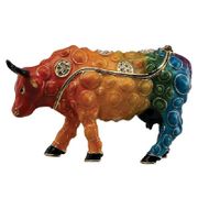 Bubblicious Bovine Jewelry Box Enameled Pewter Bejeweled with Austrian Crystals  All items copywrited