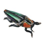 Bug Jewelry Box Enameled pewter box bejeweled with Austrian crystals