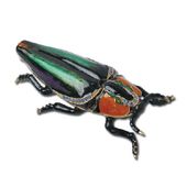 Bug Jewelry Box Enameled pewter box bejeweled with Austrian crystals