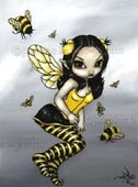 Bumble Bee Fairy by Jasmine Becket Griffith 8"x10" Ceramic Art Tile with recessed hangers for tabletop or wall hanging purposes Bumble Bee Fairy by Jasmine Becket Griffith 8"x10" Ceramic Art Tile with recessed hangers for tabletop or wall hanging purposes