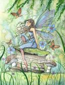 Busy Garden by Molly Harrison 8"x10" Ceramic Art Tile with recessed hangers for tabletop or wall hanging purposes Busy Garden by Molly Harrison 8"x10" Ceramic Art Tile with recessed hangers for tabletop or wall hanging purposes