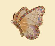 Butterfly Jeweled Box Enameled pewter box bejeweled with Austrian crystals