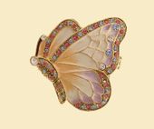 Butterfly Jeweled Box Enameled pewter box bejeweled with Austrian crystals