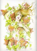 Camouflage by Maria Van Bruggen  8"x10" Ceramic Art Tile with recessed hangers for tabletop or wall hanging purposes