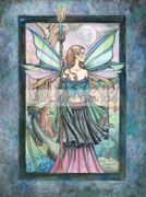Candle Fairy by Molly Harrison  8"x10" Ceramic Art Tile with recessed hangers for tabletop or wall hanging purposes