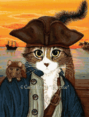 Captain Leo by Carrie Hawks 8"x10" Ceramic Art Tile with recessed hangers for tabletop or wall hanging purposes Captain Leo by Carrie Hawks 8"x10" Ceramic Art Tile with recessed hangers for tabletop or wall hanging purposes