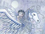 Carry Me Away by Molly Harrison  8"x10" Ceramic Art Tile with recessed hangers for tabletop or wall hanging purposes