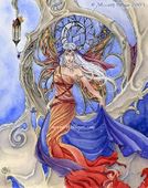 Celestia Dreams by Meredith Dillman 8"x10" Ceramic Art Tile with recessed hangers for tabletop or wall hanging purposes Celestia Dreams by Meredith Dillman 8"x10" Ceramic Art Tile with recessed hangers for tabletop or wall hanging purposes
