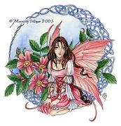 Celtic Rose by Meredith Dillman   8"x10" Ceramic Art Tile with recessed hangers for tabletop or wall hanging purposes