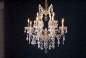 Chandelier 30% lead Crystal Maria Theresa Collection # DVR28002728AG Size w27" x H 26" Chandelier 30% lead Crystal Maria Theresa Collection # DVR28002728AG Size w27" x H 26"