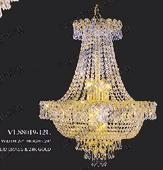 Chandelier 30% lead Crystal # VL88019L12ag Size w24" x h30"
