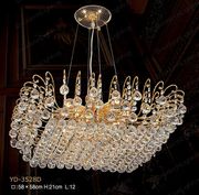 Chandelier 30% lead Crystal # YD3528DL12ag Size w35" x h11"