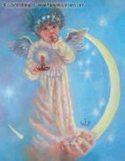 Cherub by Judy Mastrangelo   8"x10" Ceramic Art Tile with recessed hangers for tabletop or wall hanging purposes