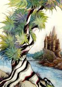 Close Watch M'Lady Castle by Vicki Visconti Tilley   8"x10" Ceramic Art Tile with recessed hangers for tabletop or wall hanging purposes