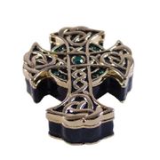 Cross Celtic Jewelry Box Enameled pewter box bejeweled with Austrian crystals