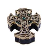 Cross Celtic Jewelry Box Enameled pewter box bejeweled with Austrian crystals