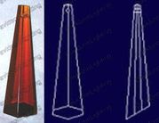 Crystal Amber Icicle 24% Lead Color  63 mm  - 2.5" #505-63