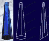 Crystal Blue Icicle 24% Lead Color  63 mm  - 2.5" #505-63 Set of 10pc